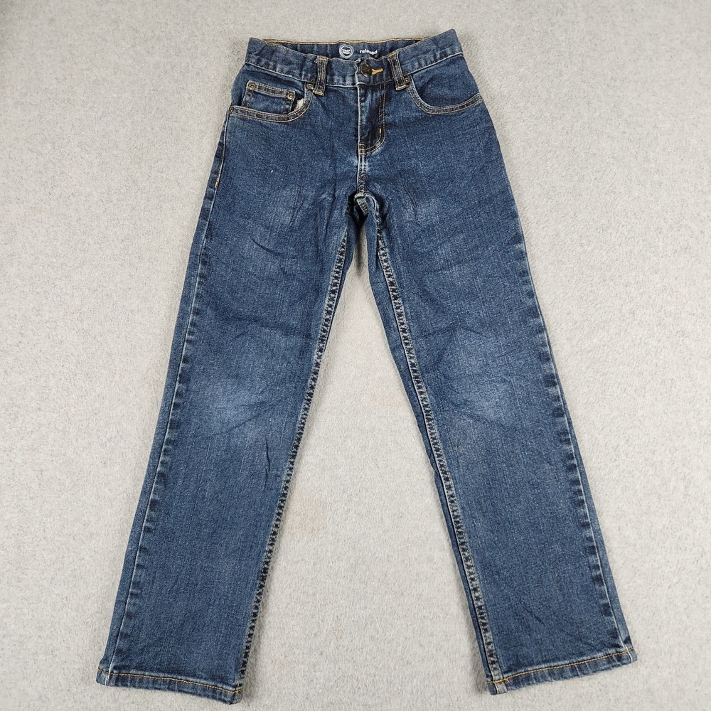 Wonder Nation Relaxed Jeans Boys 10 Slim Blue Denim Dark Stone Straight Leg